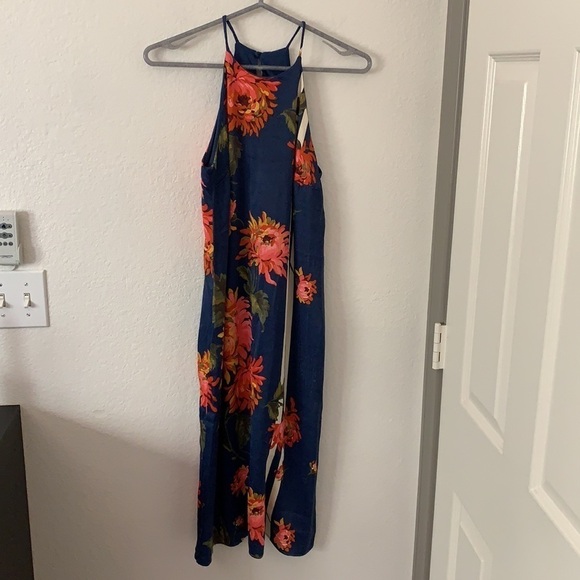 Zara Trafaluc Halter Neck Floral Midi Dress - Picture 4 of 15